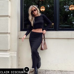 OSCAR maxi black skirt size 0